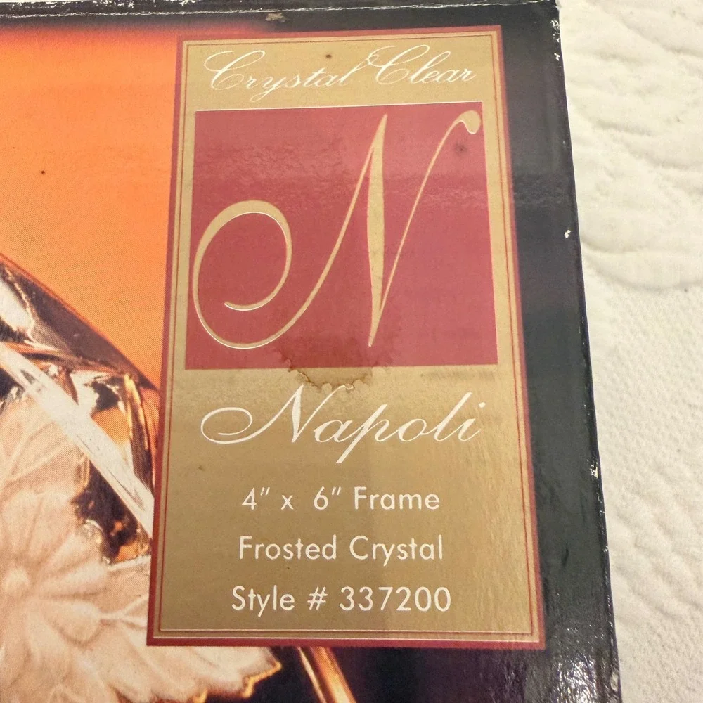 Napoli Crystal Floral Oval Picture Frame 4x6 Frosted Cottagecore Romantic Decor